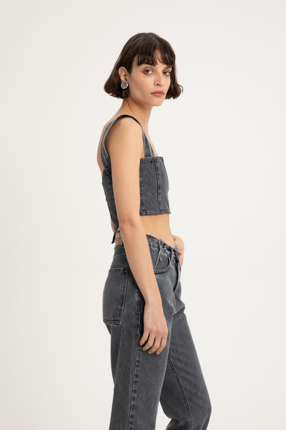 Charis Denim Corset | Vassia Kostara